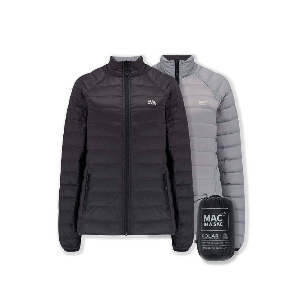 Mac In A Sac Adults Ladies Polar Reversible Down Jacket - Black/Grey - AU10