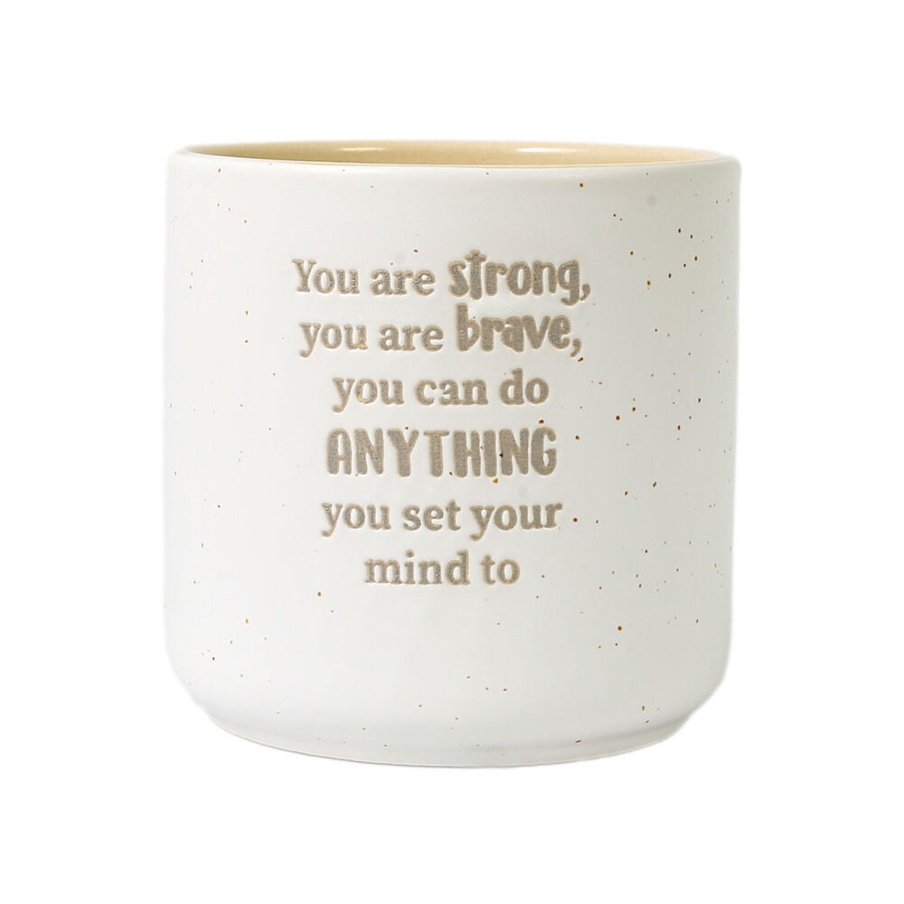 2PK Splosh Strong Positive Ceramic Plant Pot 10x10cm - White