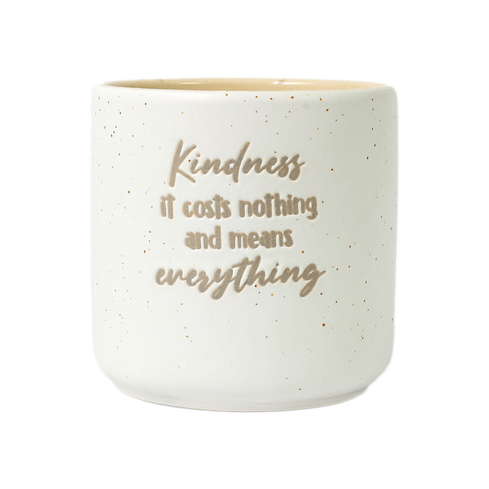 2PK Splosh Kindness Positive Ceramic Plant Pot 10x10cm - White