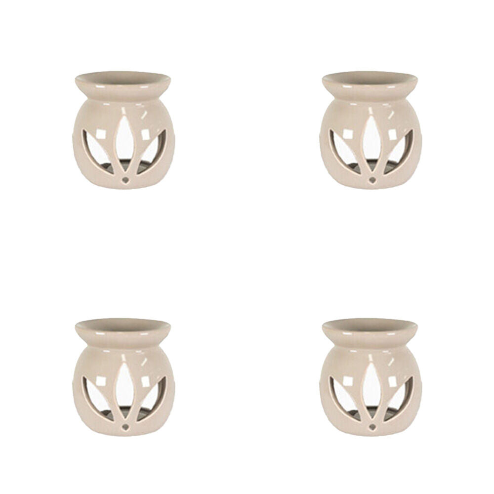 4PK Jemark 11cm Oil Burner Gloss Finish Assorted Grey/Black/White