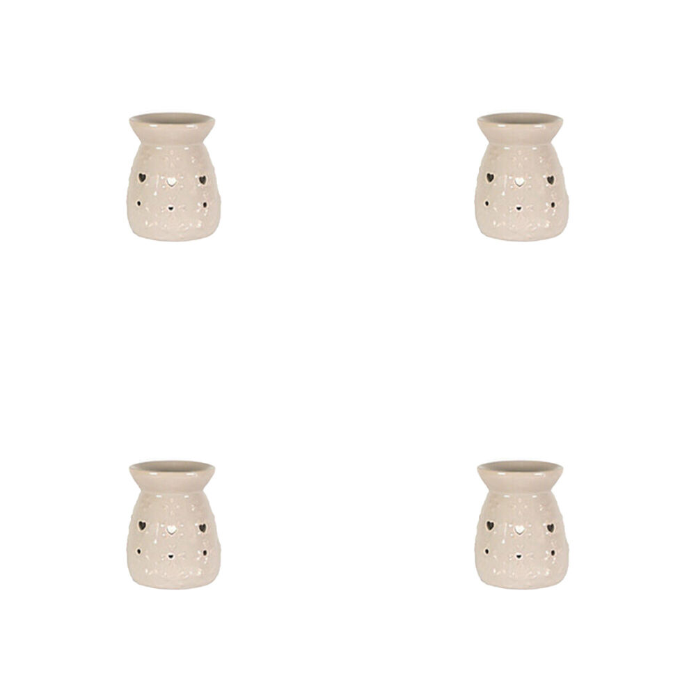4PK Jemark 11cm Oil Burner - Embossed Assorted Grey/Black/White
