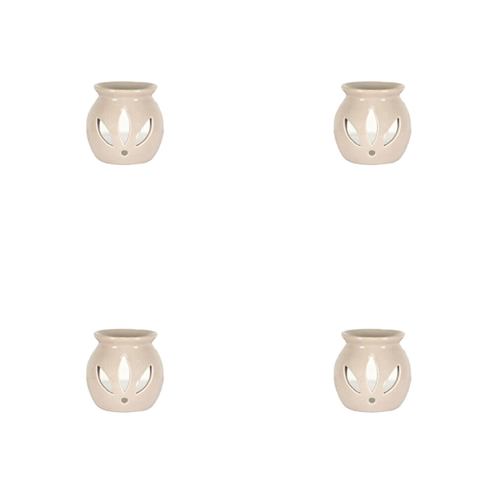 4PK Jemark 9cm Oil Burner Gloss Finish Assorted Grey/Black/White