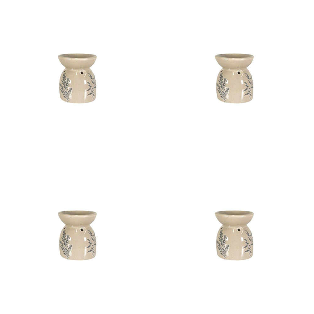 4PK Jemark 11cm Oil Burner Plant Design Assorted Grey/Black/White
