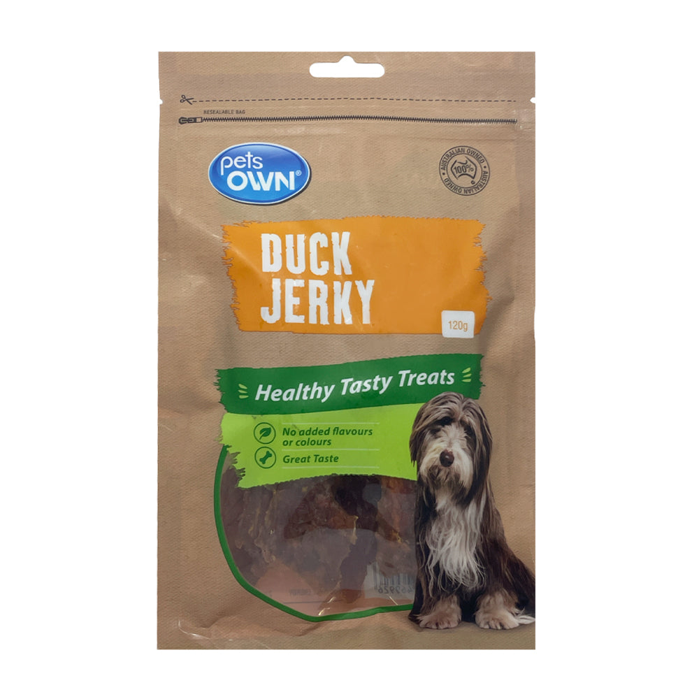 2PK Pets Own Duck Jerky Healthy Tasty Dog Treats 120g