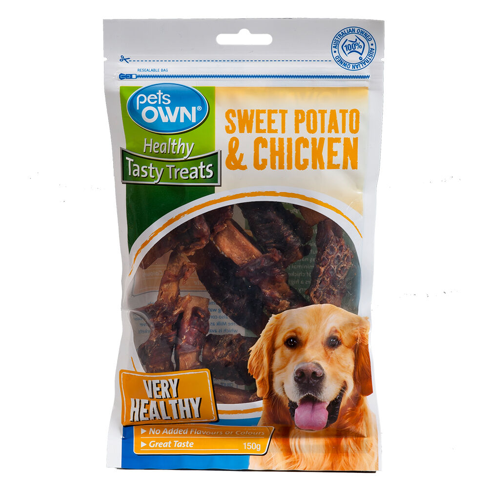 4PK Pets Own Sweet Potato & Chicken Healthy Tasty Dog Treats 150g