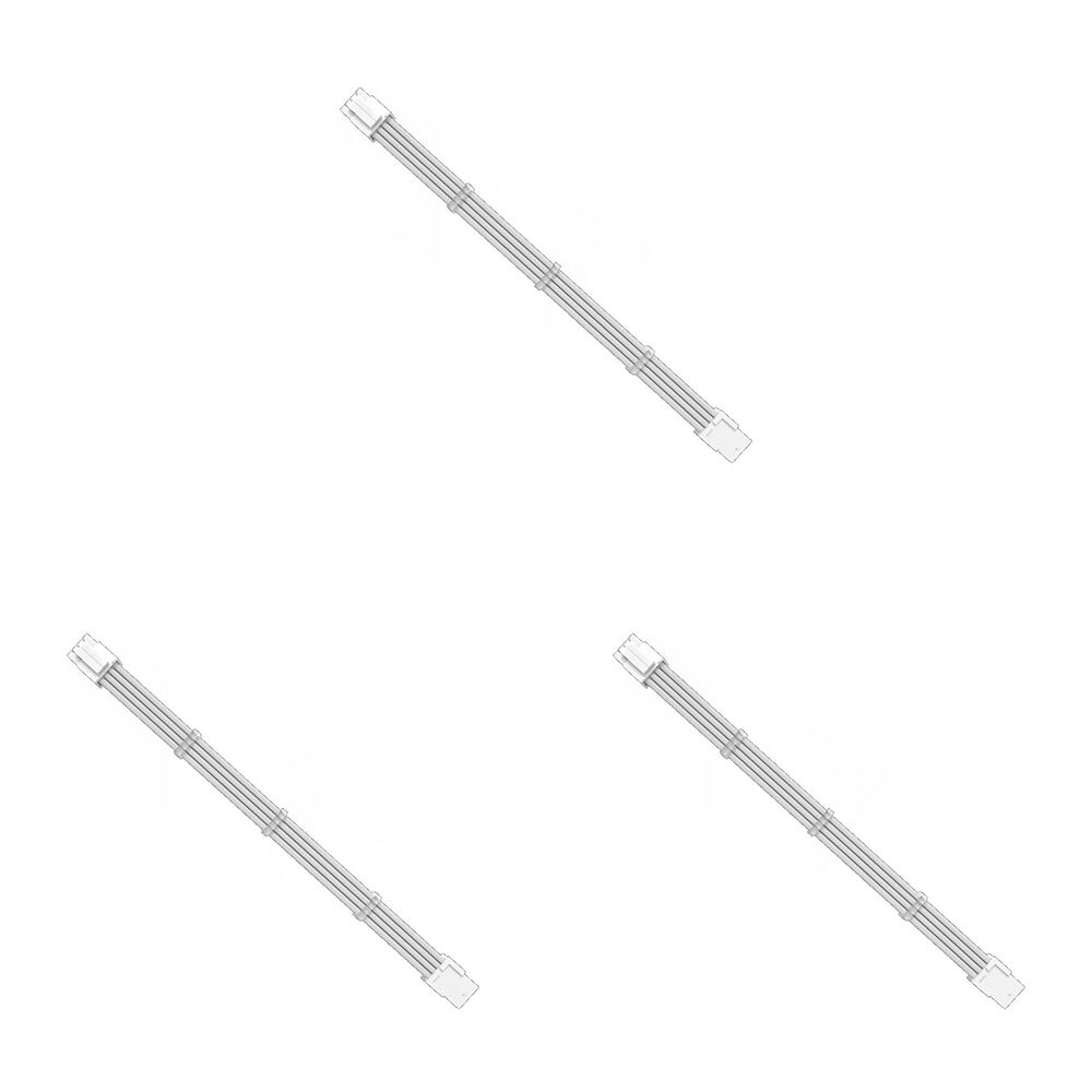 3PK Cruxtec PP-8P44-30WH CPU 8Pin Female to 4+4Pin Male Cable 30cm White