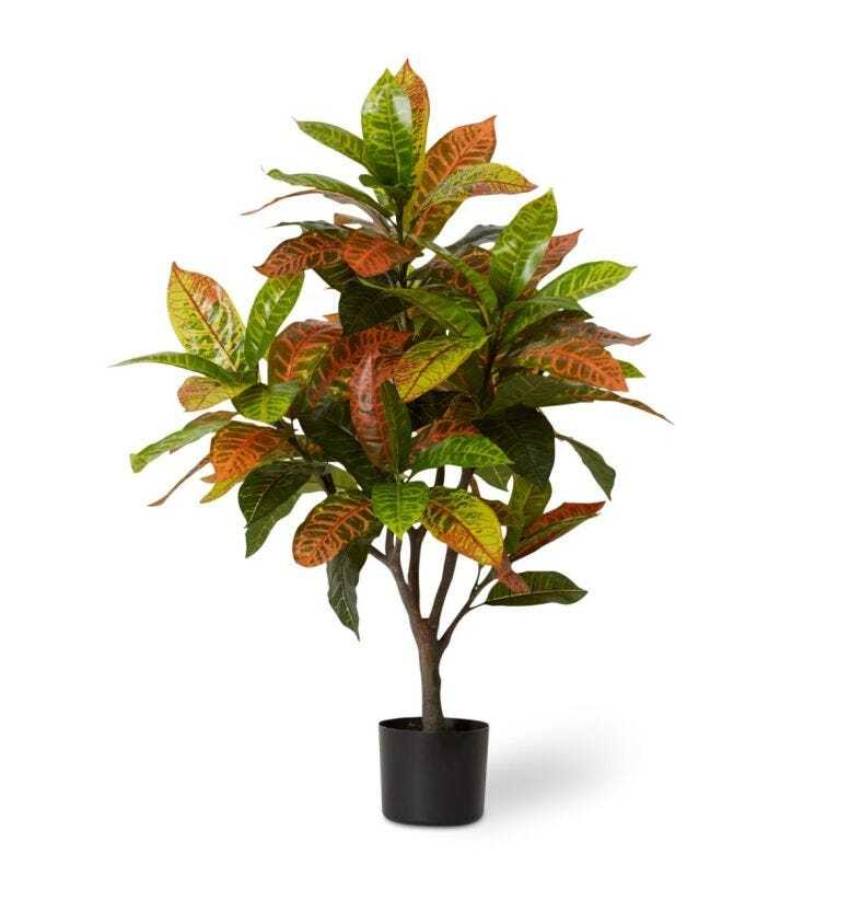 E Style 100cm Croton Potted Artificial Plant Decor - Green