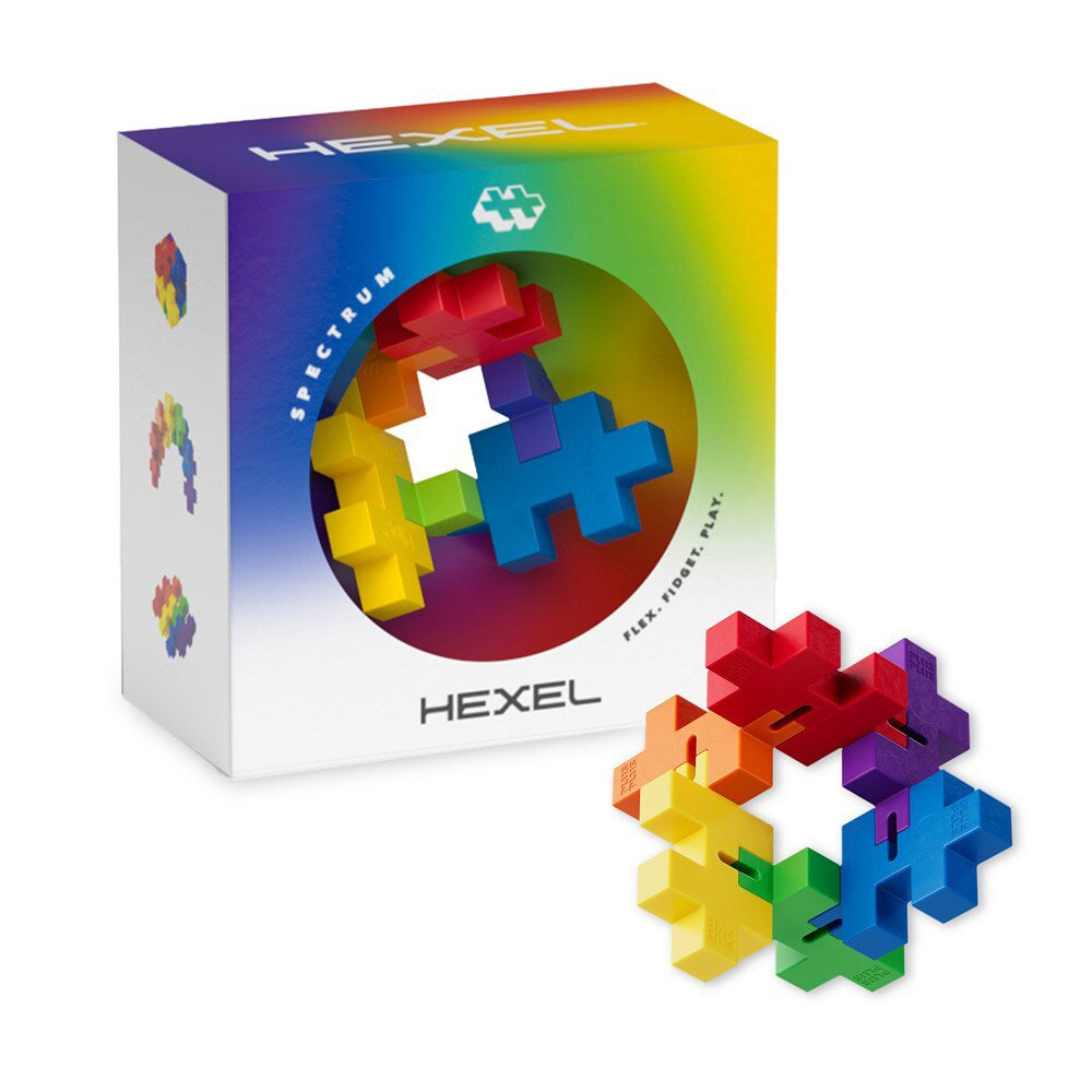 2PK Plus Plus Hexel Fidget Toy Spectrum 6-Interconnected Blocks 3y+
