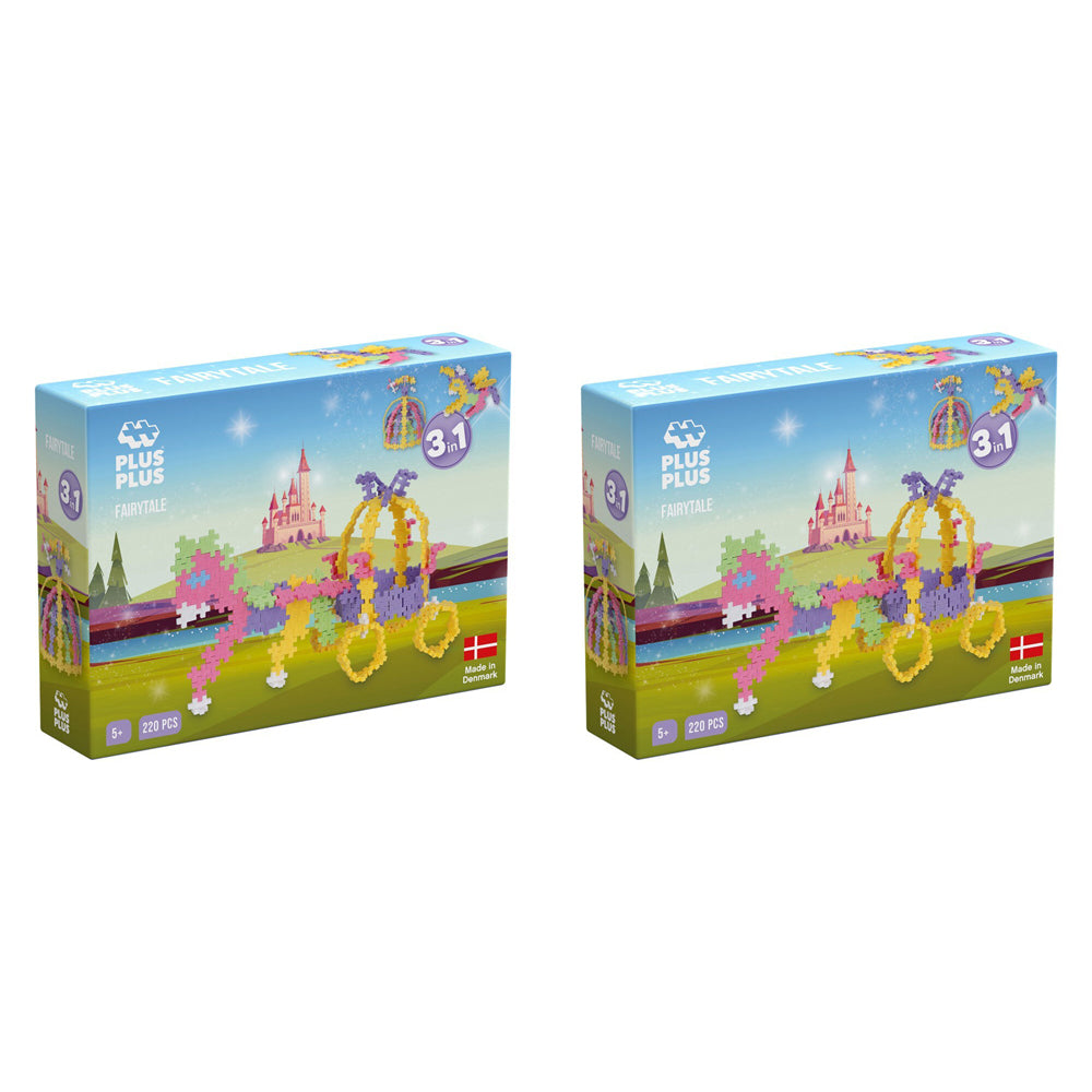 2x 220pc Plus Plus Pastel 3in1 Fairy Tale 3D Puzzle Toy 5y+
