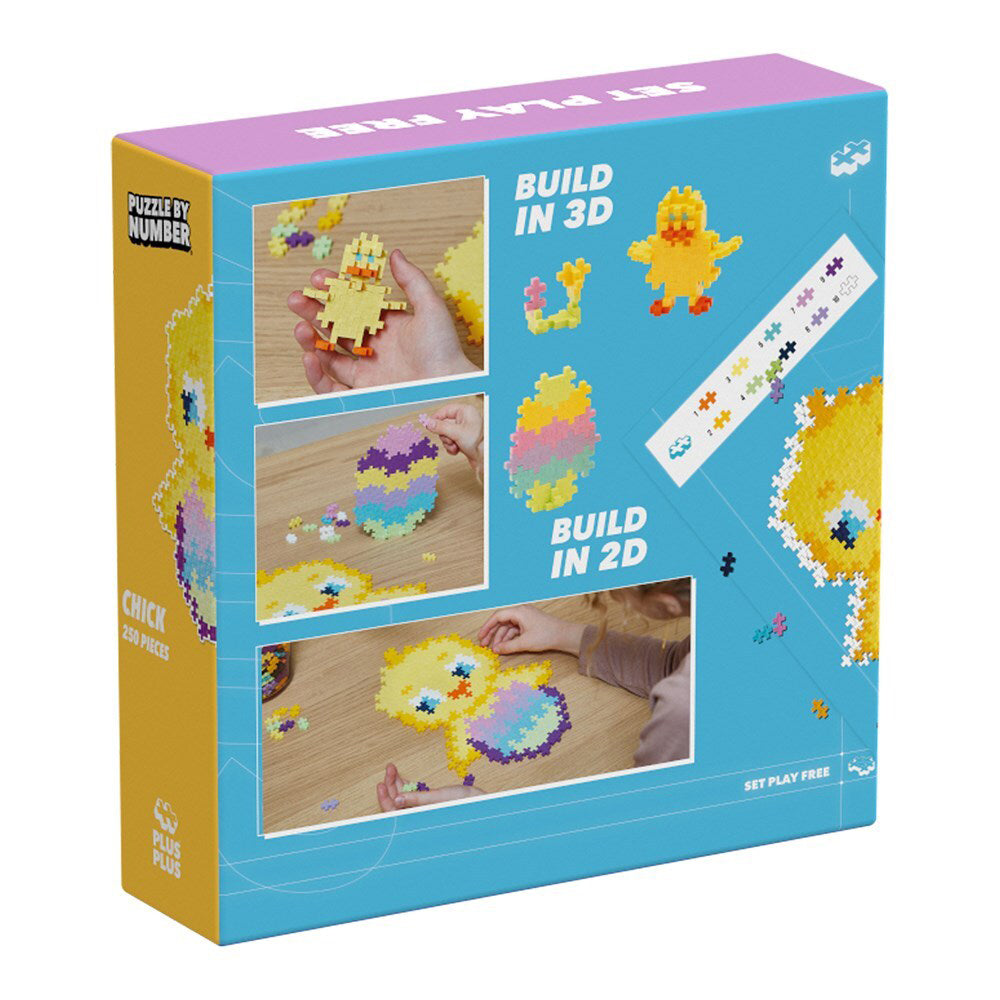 2x 250pc Plus-Plus Puzzle By Number Chick Kids/Children Building Toy 5y+