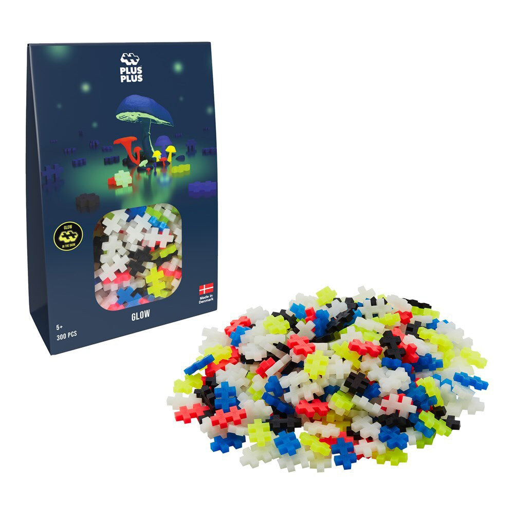 2x 300pc Plus Plus 12x18cm Glow Mix Educational 3D Puzzle 5y+