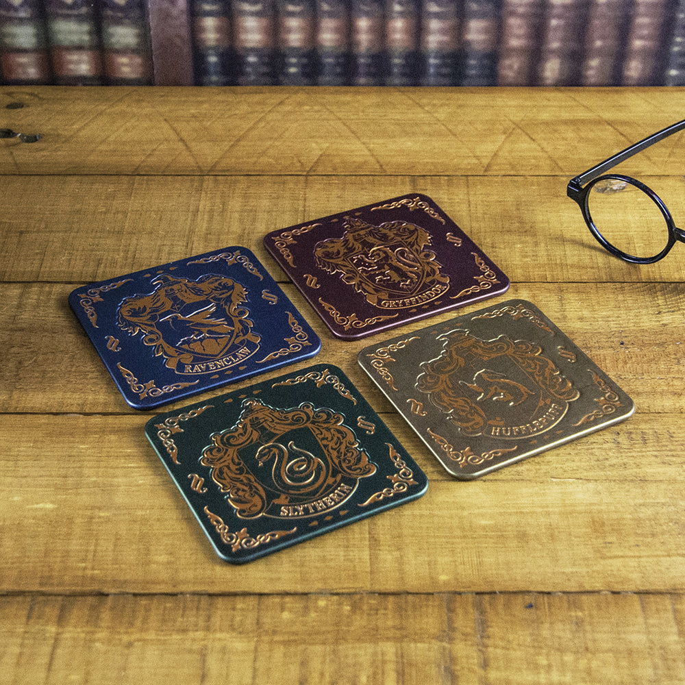 Paladone 9cm Harry Potter Hogwarts Crest Coasters Desk/Table Protection