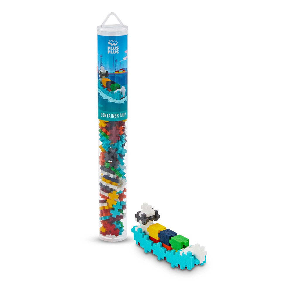2PK 100pc Plus-Plus Tube Container Ship Build Puzzle Kids/Toddler Toy 5y+