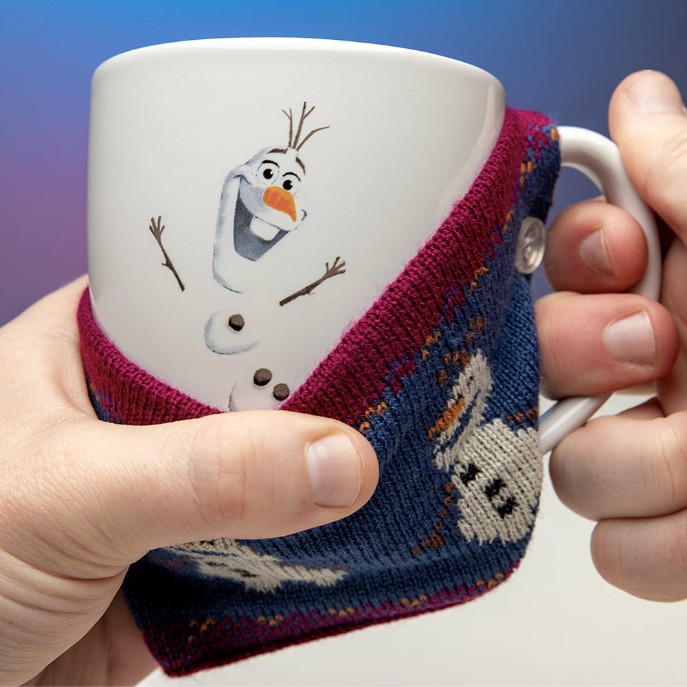 Paladone 250ml Frozen Olaf Cosy Mug Kids/Children Coffee/Tea Cup w/ Knit