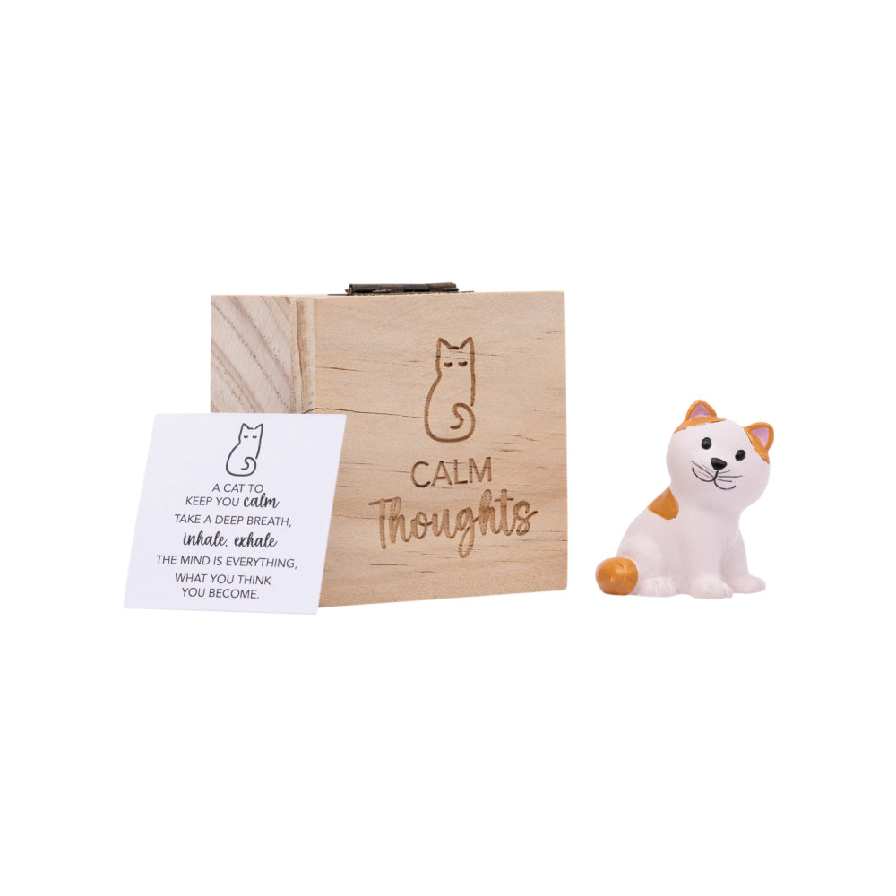 3PK Splosh Calm Pocket Promise Cat Poly Statue w/ Box 6cm