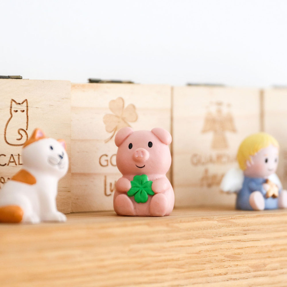 3PK Splosh Luck Pocket Promise Pig Poly Statue w/ Box 6cm