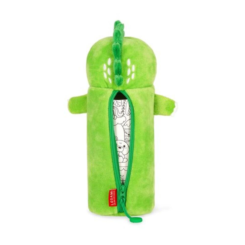 Legami Plush Pencil Case Dino Theme Super Soft w/Zip Kids Stationery 3y+