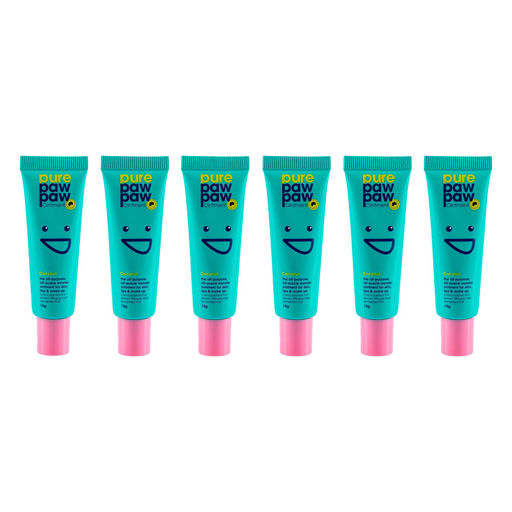 6PK Pure Paw Paw Ointment 15g Skin Ointment Lip Balm - Coconut
