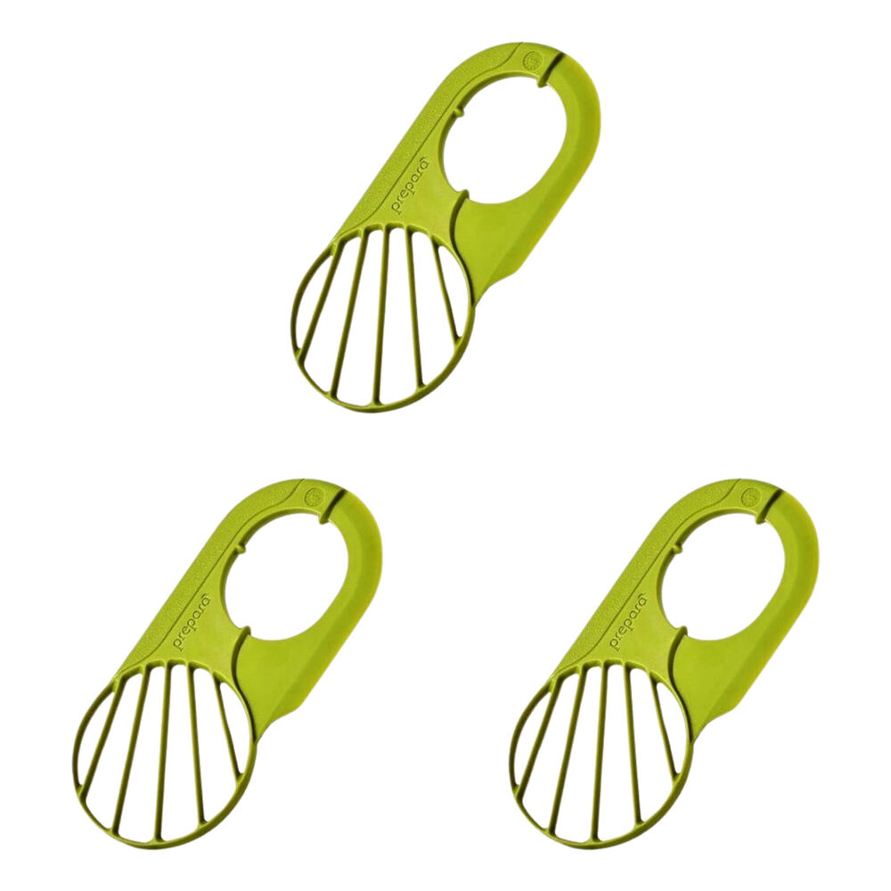 3PK Prepara Avocado Scooper Slicer Pit Remover Cool Multi-Tool 12cm Green