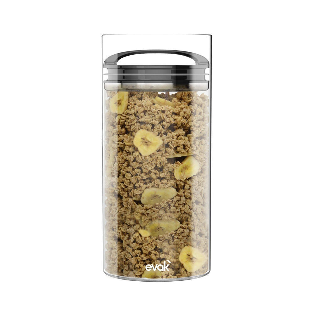 2PK Prepara Evak 2.2L Airtight Food Storage Container w/ Handle XL Black