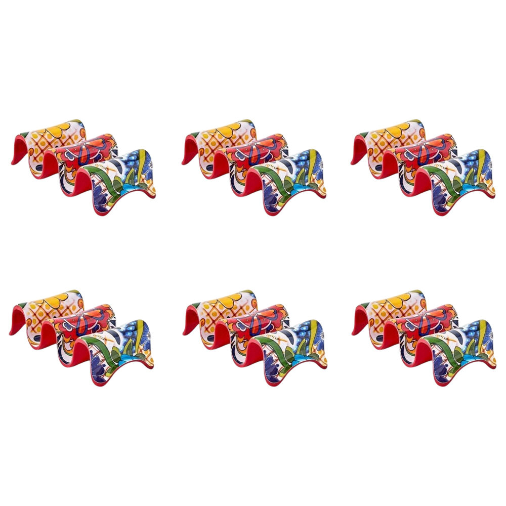 6PK Prepara Melamine Multiple Tortilla Taco Serving Holder Stand 18cm Red