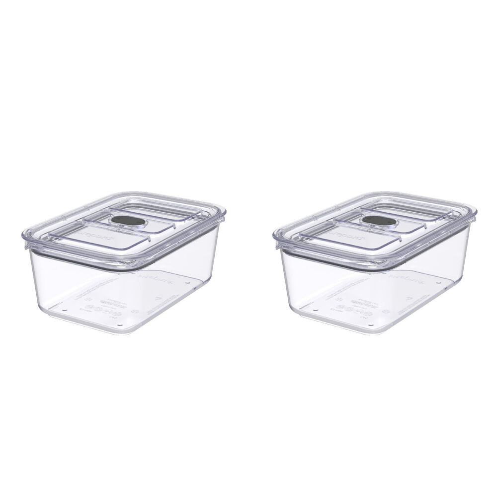 2PK Prepara LatchLok Click 1.5L Rectangular Airtight Food Container 20.35cm
