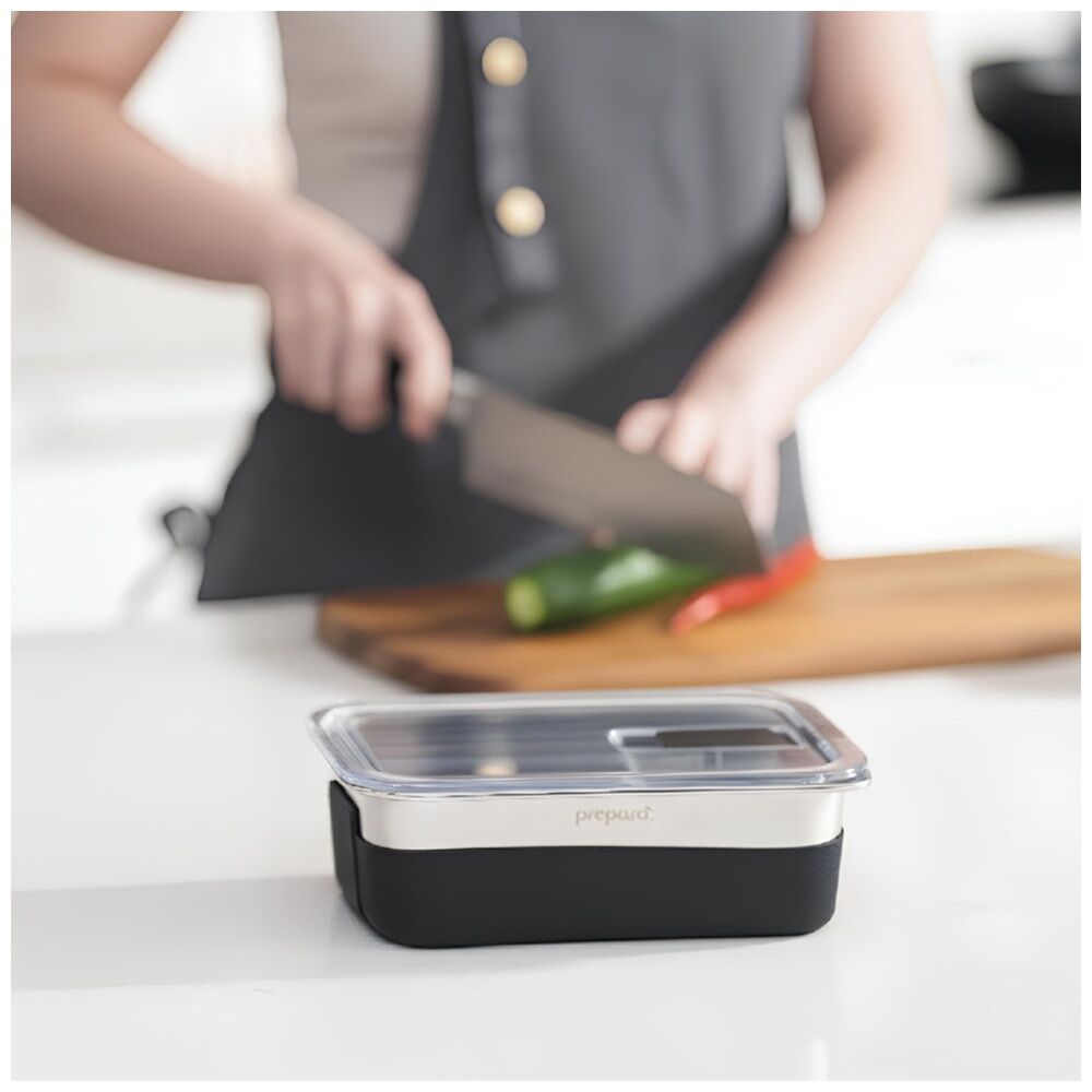 2PK Prepara Lift Stainless Steel Container 0.9 L Kitchenware Triton - Black