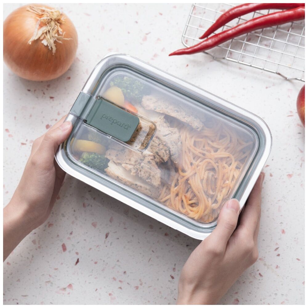 2PK Prepara Lift Stainless Steel Container 0.9 L Kitchenware Triton - Olive
