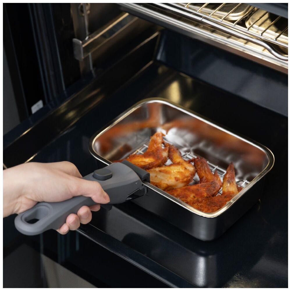 2PK Prepara Lift Stainless Steel Container Handle Only Kitchenware - Grey