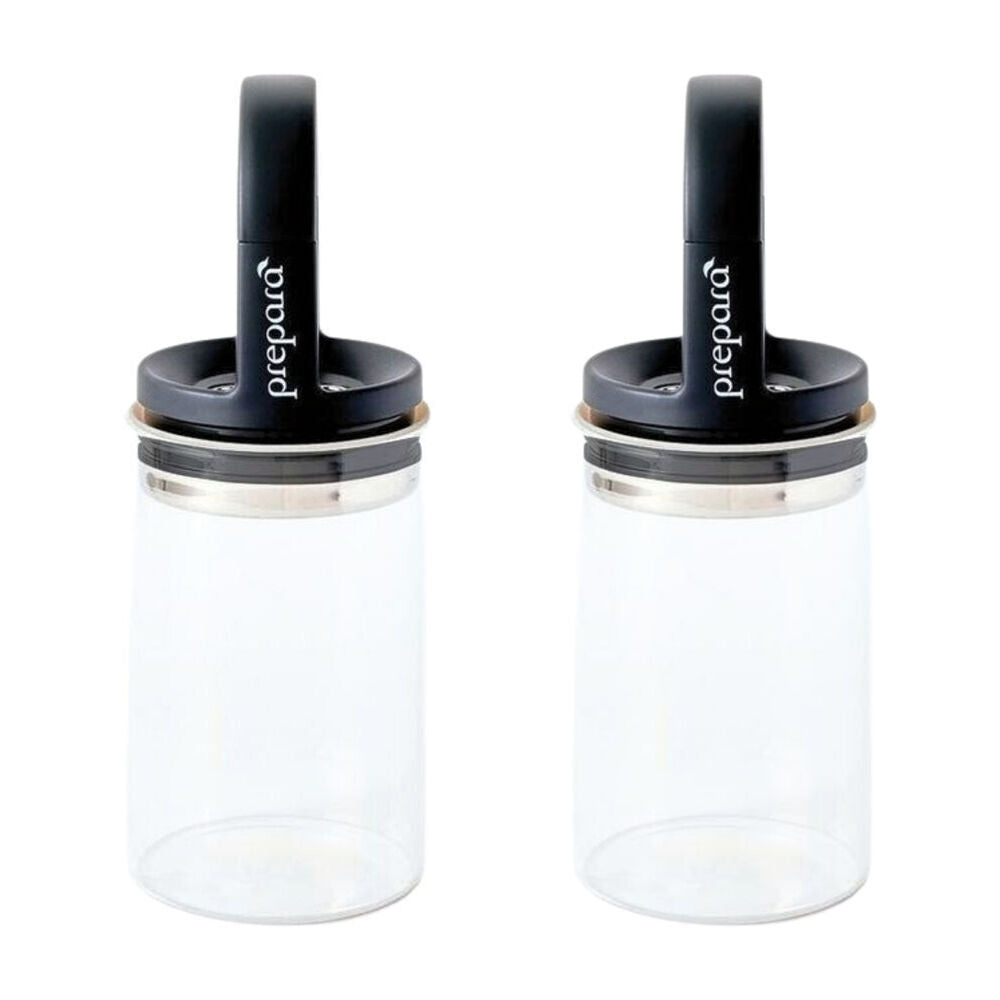 2PK Prepara Evak 709ml Mini Food Storage Container w/ Gloss Handle Medium Black