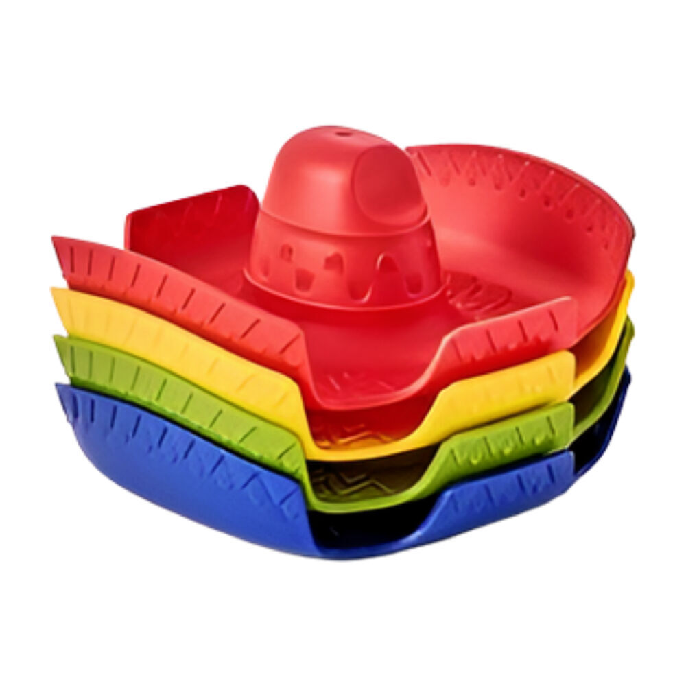 4x 4pc Prepara Double Sombrero Taco Holder Party Serving Tray Set 12cm