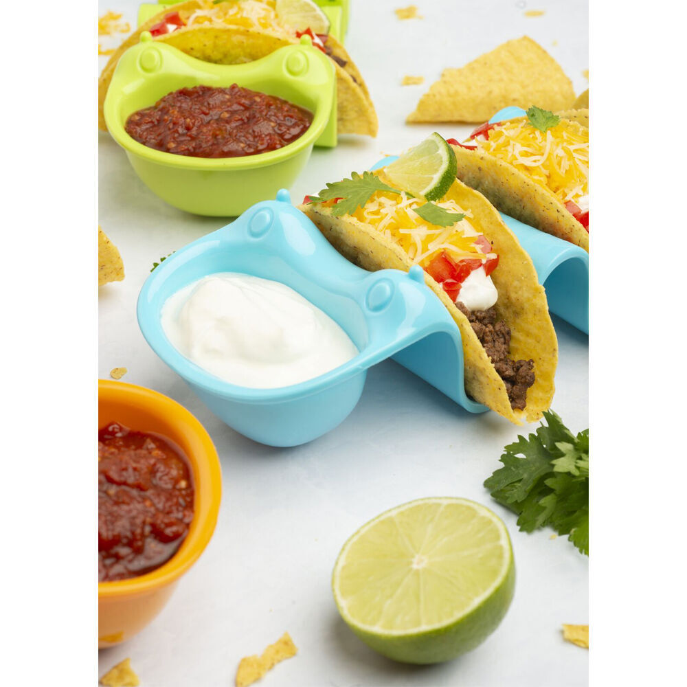 4x 4pc Prepara Kids 3-TacoPillar Holder Party Serving Tray Set 26cm