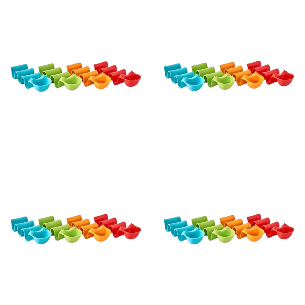 4x 4pc Prepara Kids 3-TacoPillar Holder Party Serving Tray Set 26cm