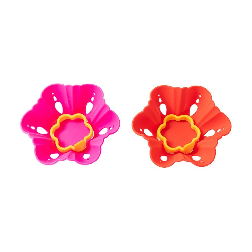 2pc Prepara Tortilla Flower Silicone Tray Kitchenware - Red/Pink