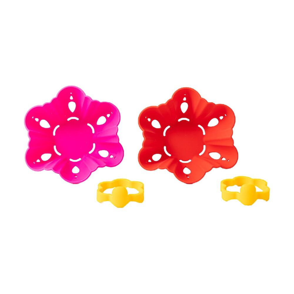2pc Prepara Tortilla Flower Silicone Tray Kitchenware - Red/Pink