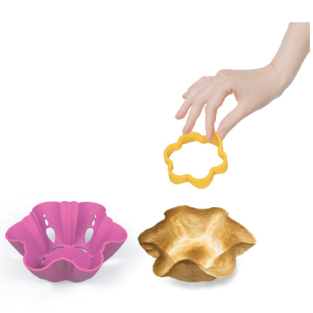 2pc Prepara Tortilla Flower Silicone Tray Kitchenware - Red/Pink