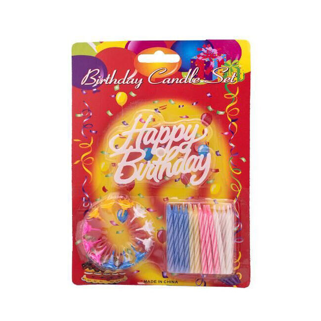 8x Happy Birthday Candles Set Colourful Cake Cupcake Topper Party Decoration