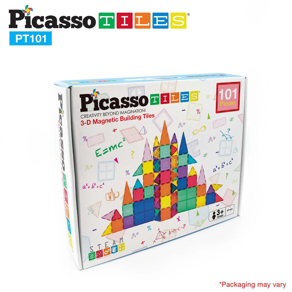 101pc Picasso Tiles Magnetic Tile Classic Building Block Playset 3y+