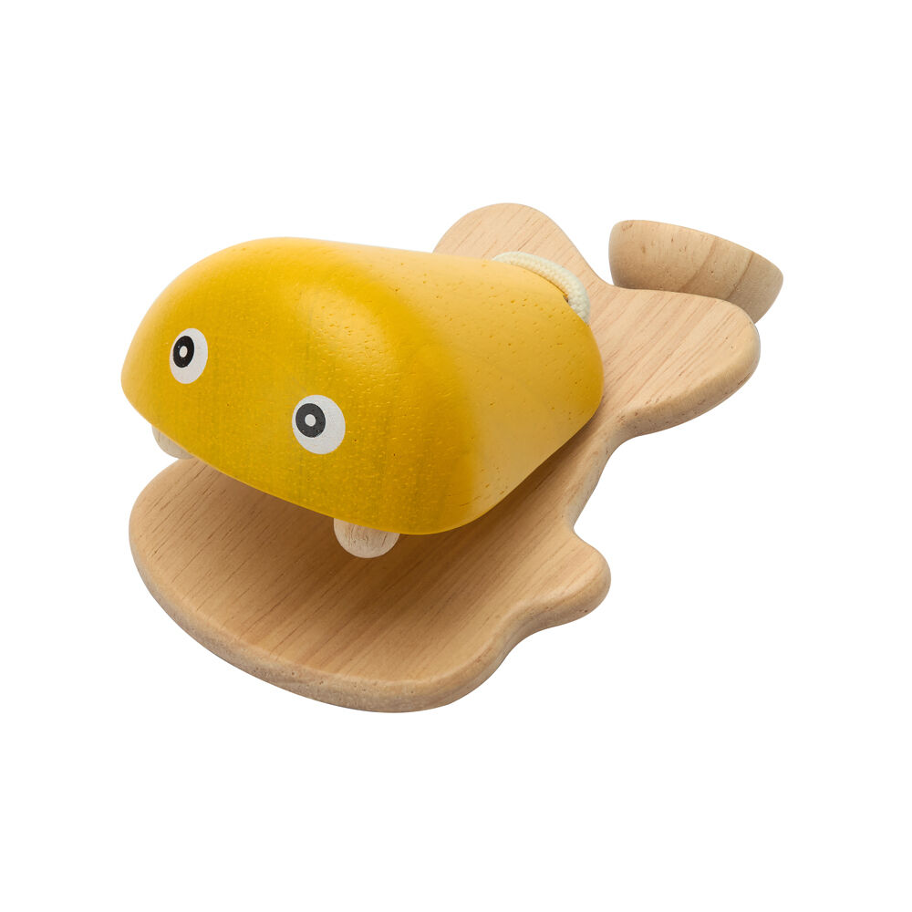 2PK PlanToys Fish Castanet Kids Wooden Musical Toy Yellow 12m+