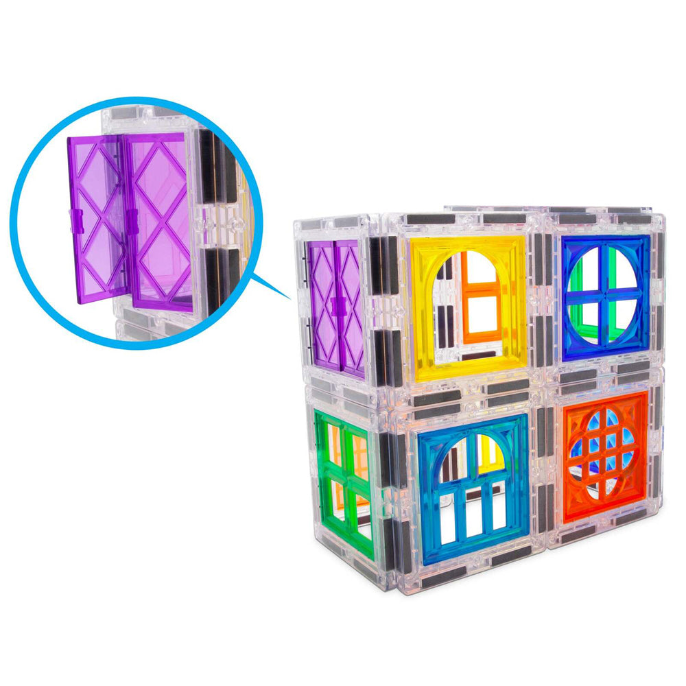 30pc Picasso Tiles Magnetic Tile Operable Door & Window Toy Set 3y+