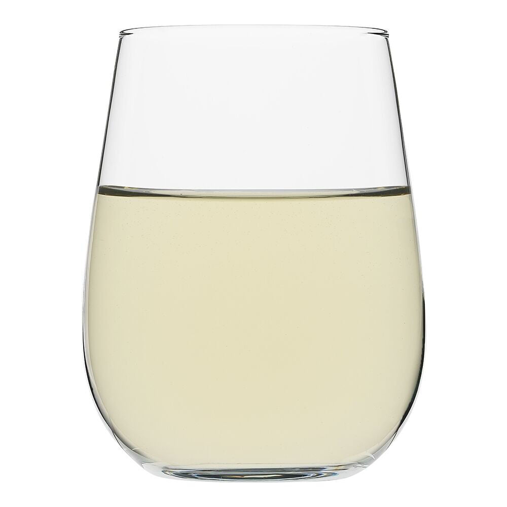 6pc Porto Harvest Soda Lime Glass Stemless Wine Glasses Set 430ml Clear