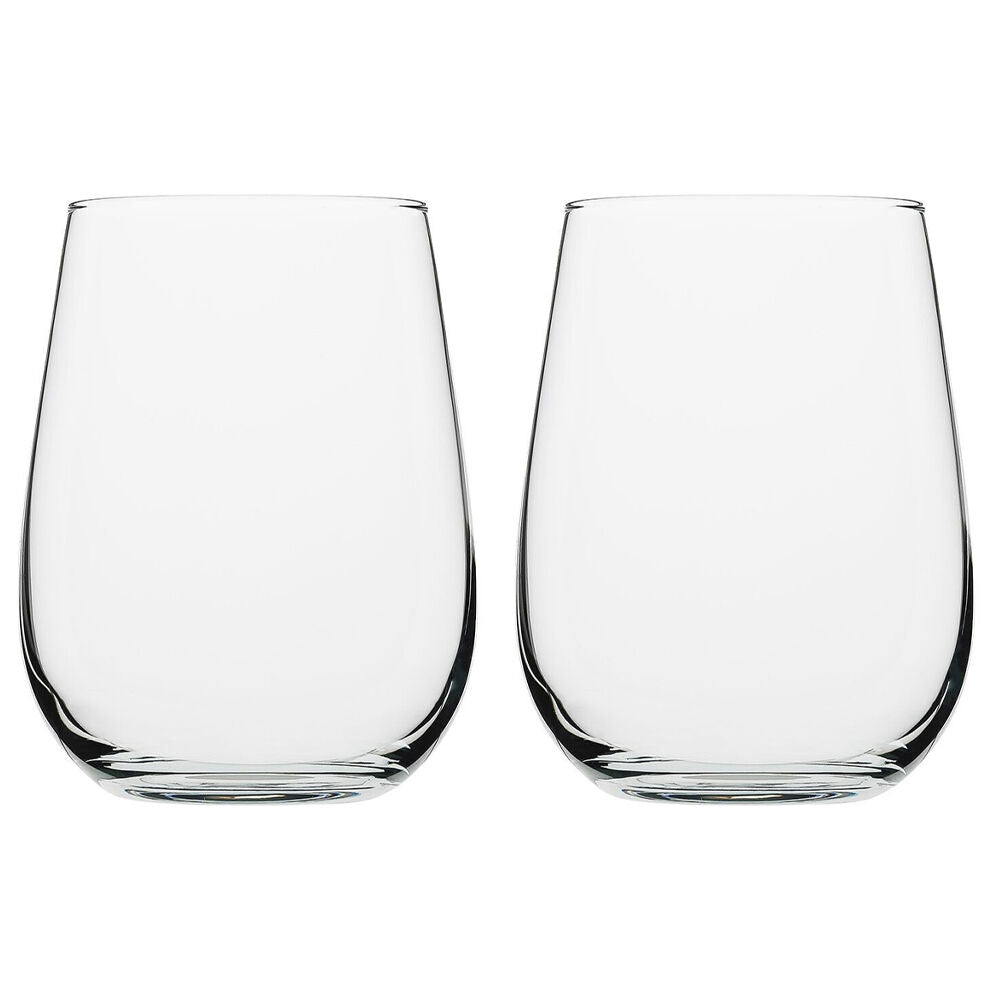 2x 6pc Porto Harvest Soda Lime Glass Stemless Wine Glasses Set 430ml Clear