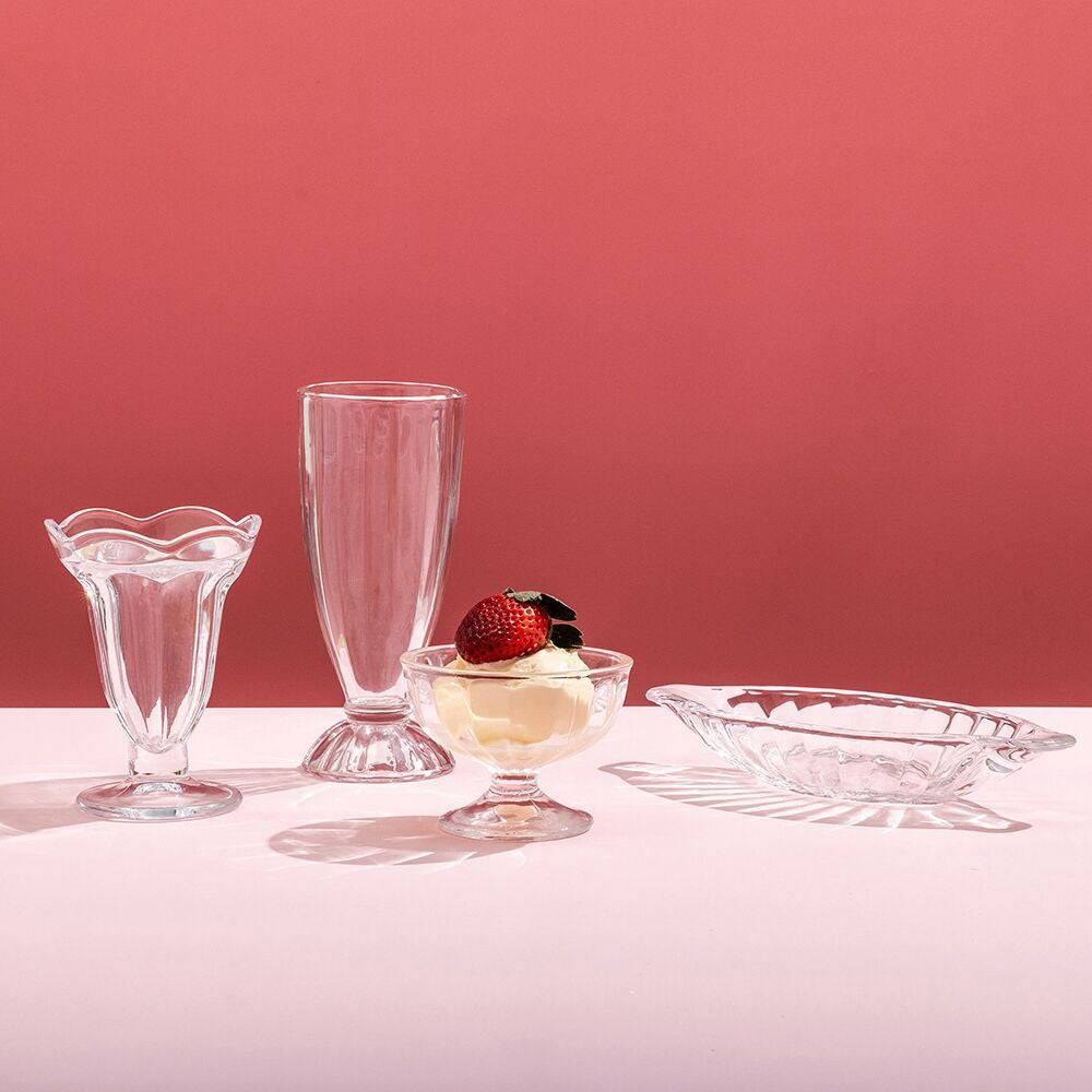 4pc Porto Soda Lime Glass Dessert Banana Split Glassware Dishes - Clear