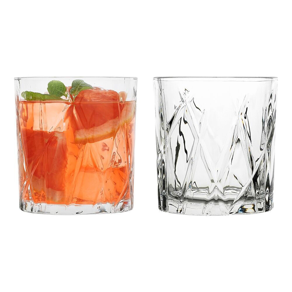 6pc Porto Riley Soda Lime Glass Tumblers Drinkware Set 280ml Clear