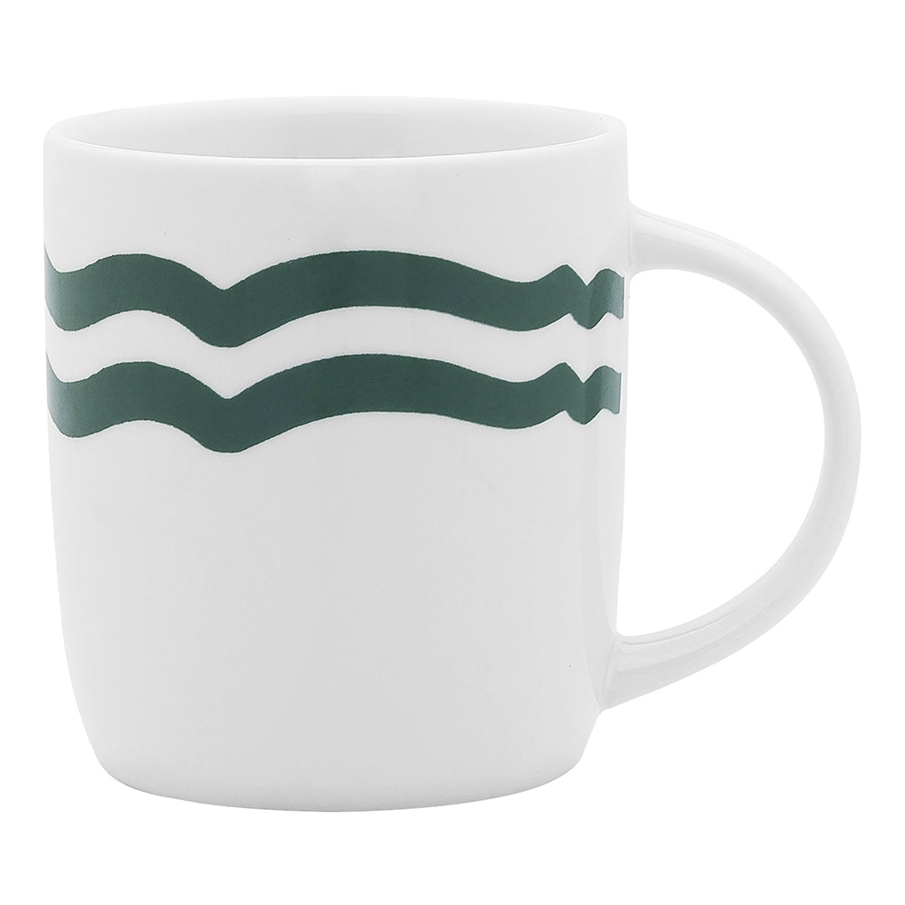 6PK Porto La Mer 11.5cm/300ml Porcelain Mug Round w/ Handle - Emerald