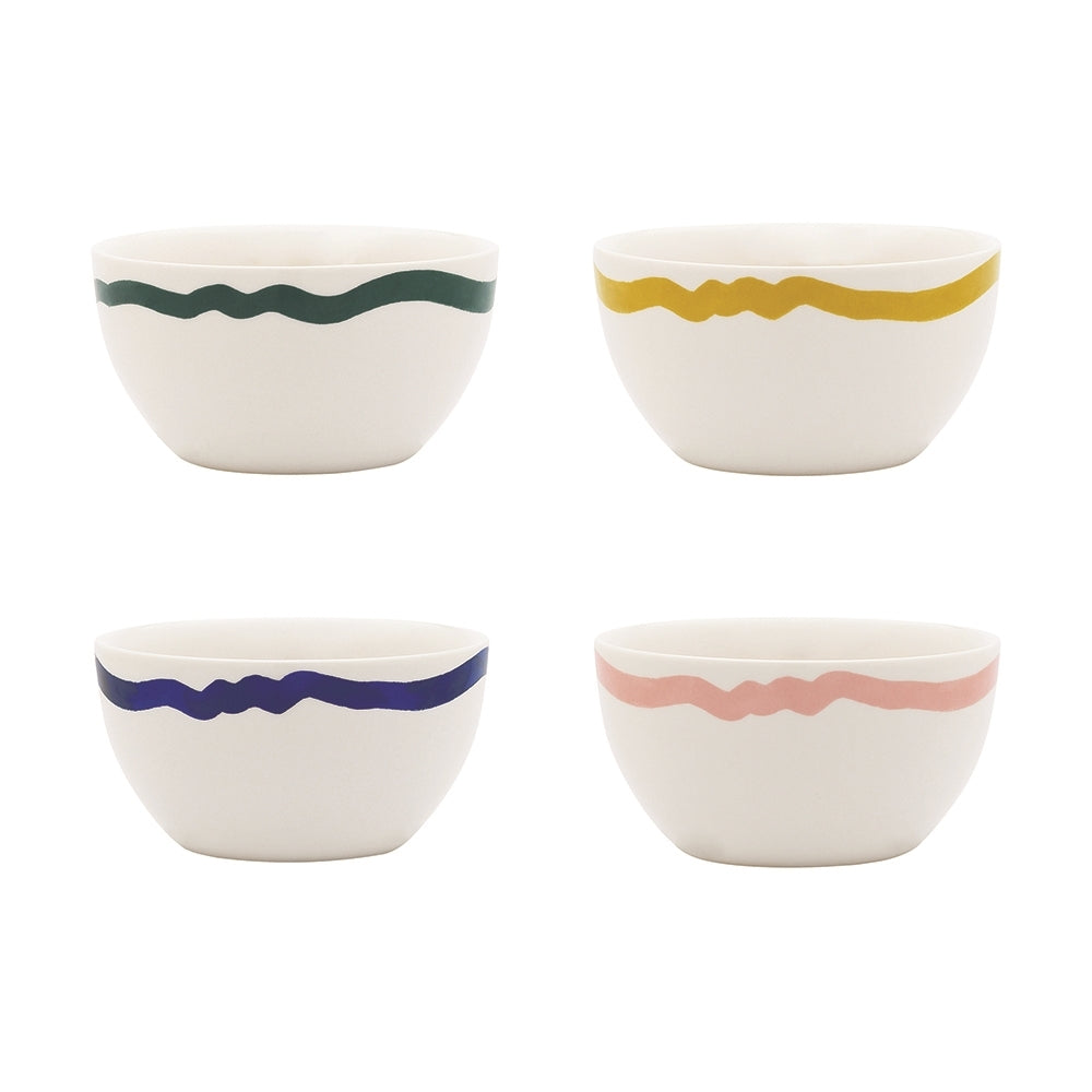 4pc Porto La Mer 11cm Porcelain Dip Bowl Round - Assorted