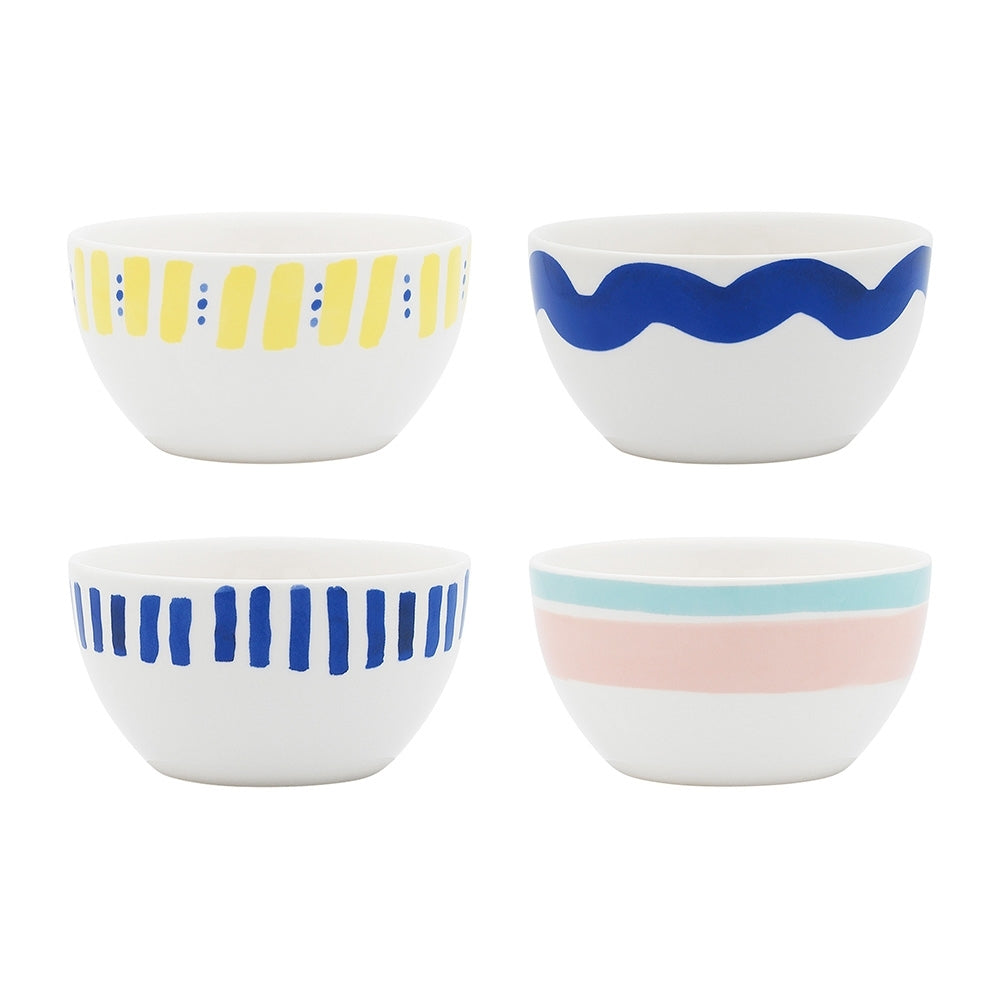 4pc Porto Riviera 11cm Porcelain Dip Bowl Round - Assorted