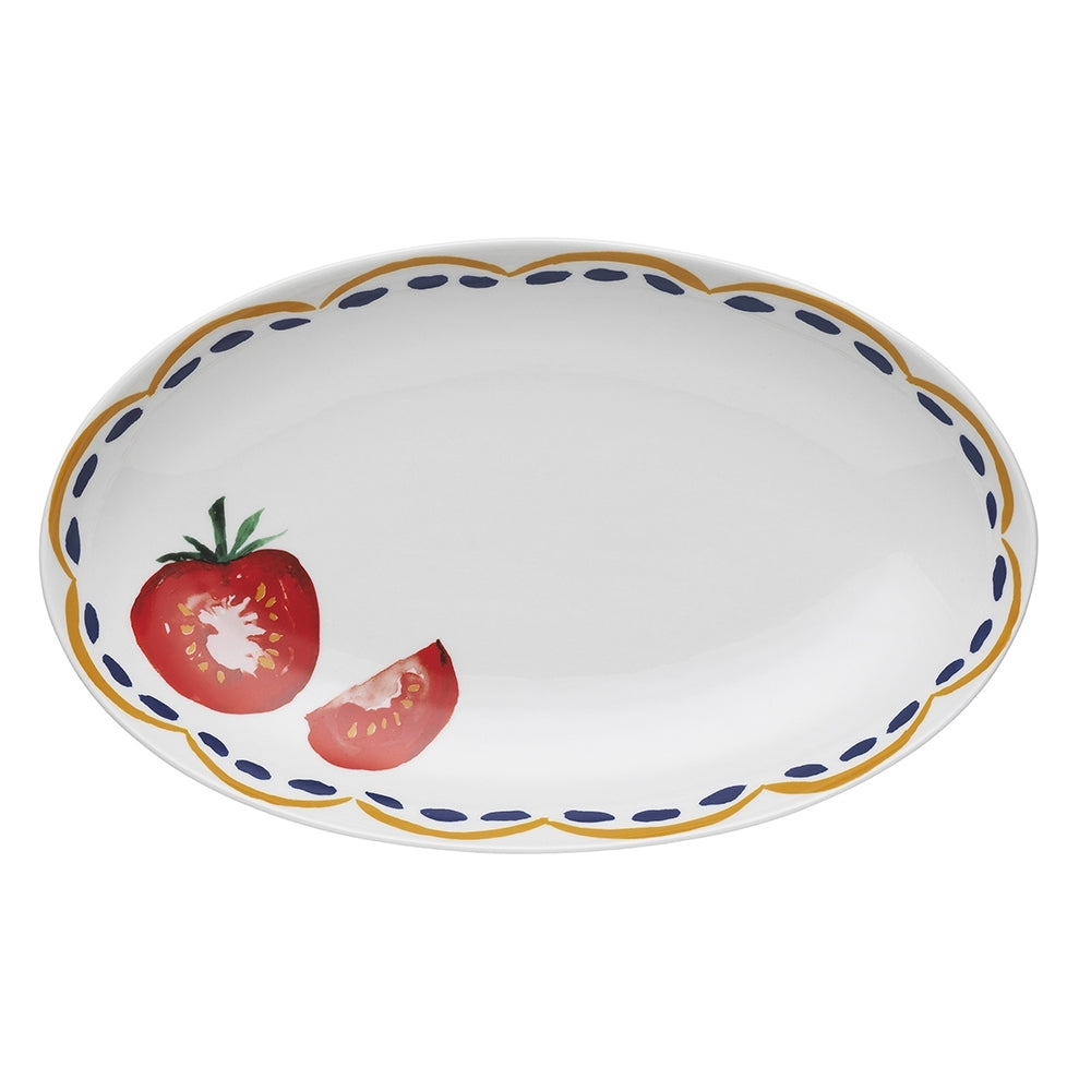 2PK Porto Cucina 32cm Porcelain Oval Serving Platter - Tomato