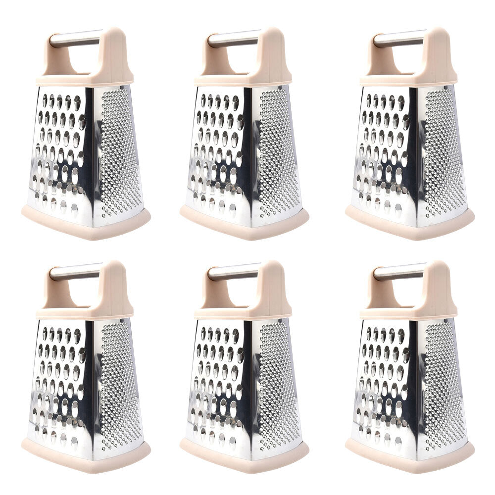 6PK Porto Zest Stainless Steel/Plastic 21cm 4 Sided Grater Kitchen Utensil