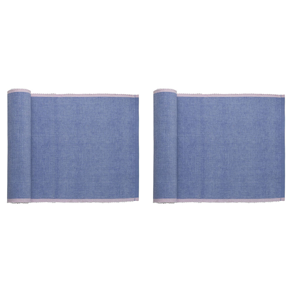 2PK Porto Lola Polycotton Ribbed Table Runner 33x180cm Lilac